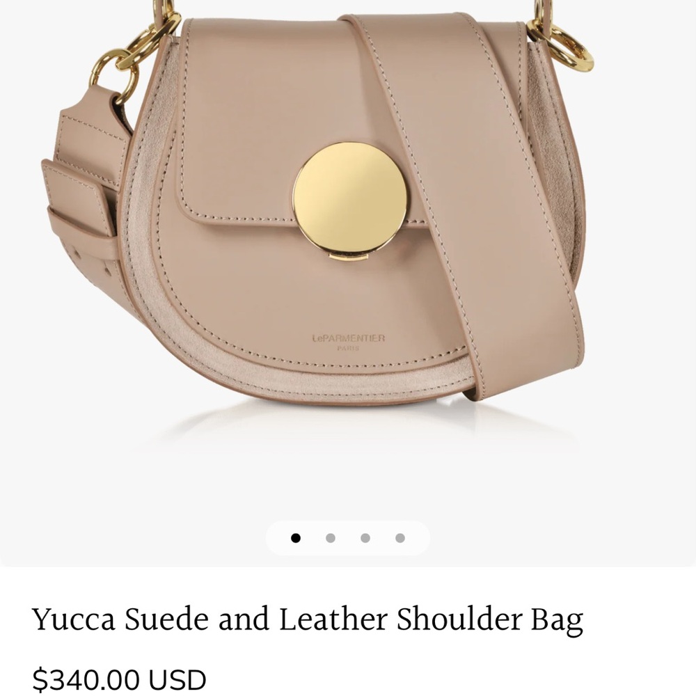 Taupe Leather Shoulder Bag